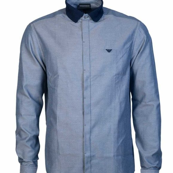 Emporio Armani Smart Collar Shirt Regular Fit 6g1c - Picture 1 of 4